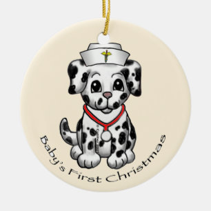 Christmas Nurse Dog custom ornaments