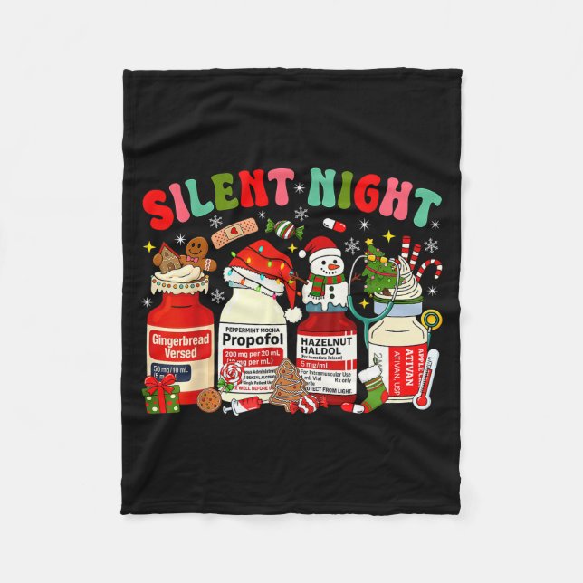 Christmas Nurse Funny Peppermint Mocha Profol Er E Fleece Blanket (Front)
