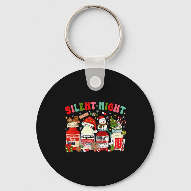 Christmas Nurse Funny Peppermint Mocha Profol Er E Keychain (Front)