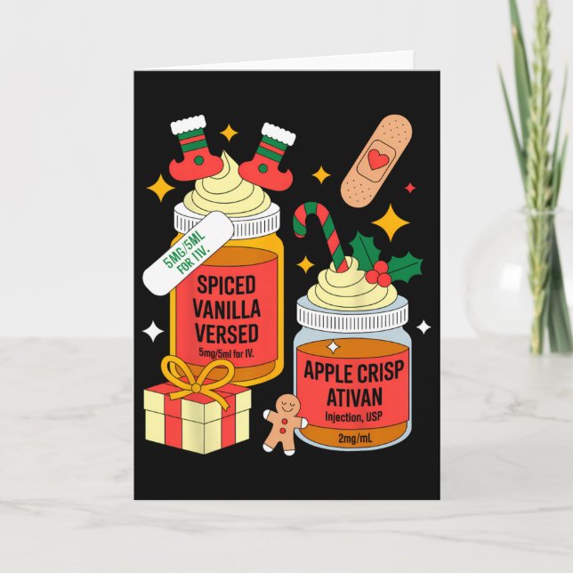 Christmas Nurse Funny Peppermint Mocha Propofol Er Card (Front)
