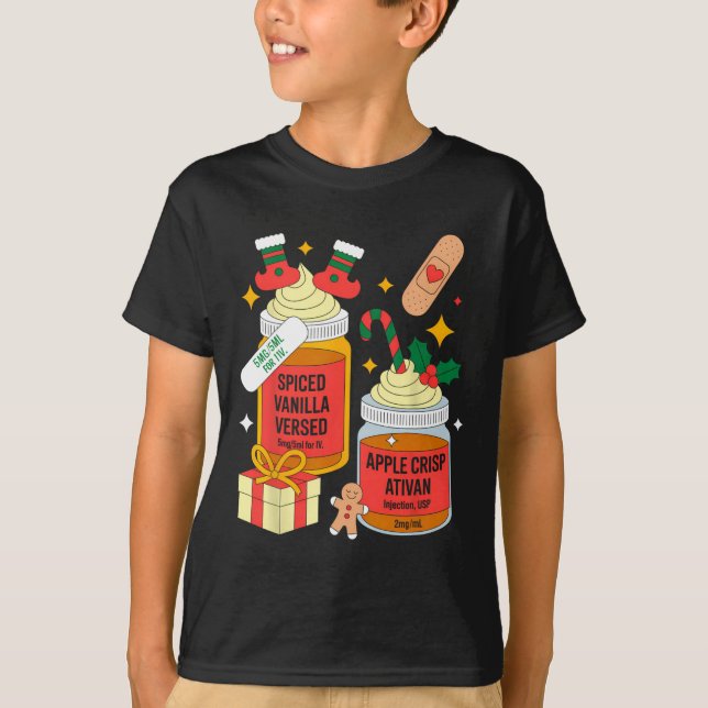 Christmas Nurse Funny Peppermint Mocha Propofol Er T-Shirt (Front)