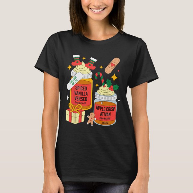 Christmas Nurse Funny Peppermint Mocha Propofol Er T-Shirt (Front)