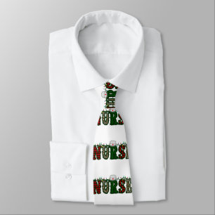 christmas nurse leopard print xmas tie