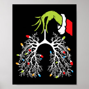 Christmas Nurse Lung Xmas Lights Funny Pulmonologi Poster