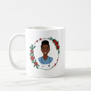 Christmas Nurse Mug, Personalized RN Gift Coffee Mug