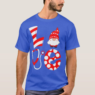 Christmas Nurse NICU Love Stethoscope Santa Gnomes T-Shirt