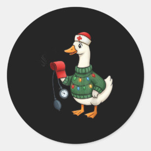 Christmas Nurse, Nurse Life, Cuff em Goose Christm Classic Round Sticker