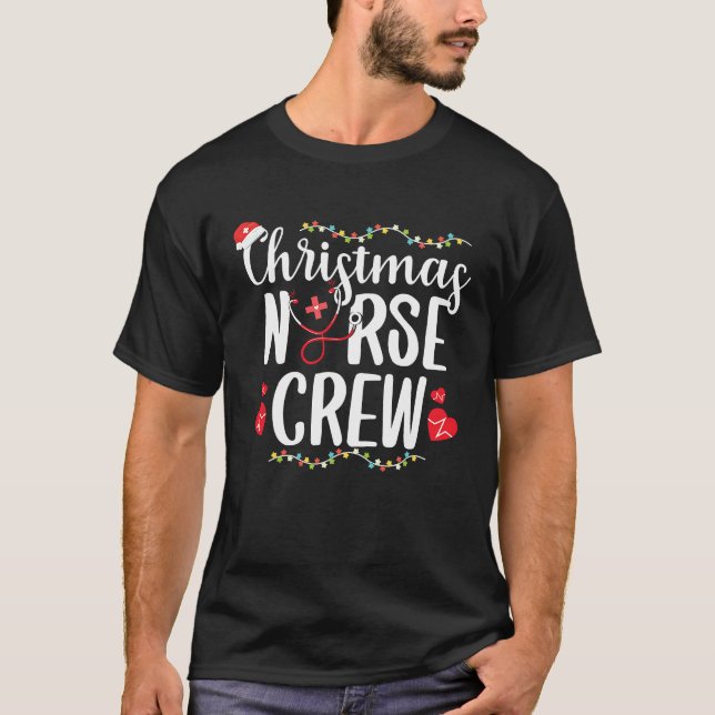 Christmas Nurse Nursing School RN Nurse Practition T-Shirt (Front)