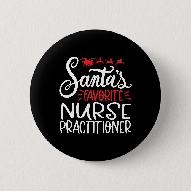 Christmas nurse practitioner, nurse np   2 inch round button (Front)