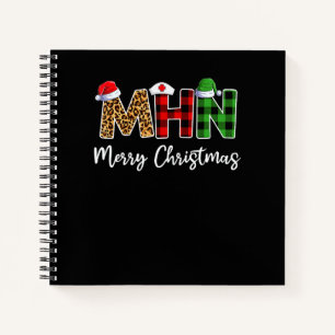 Christmas Nursing For Women Nurse Plaid Leopard M Notebook