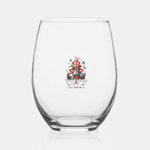 Christmas Nursing Sweatshirt Stemless Wine Glass