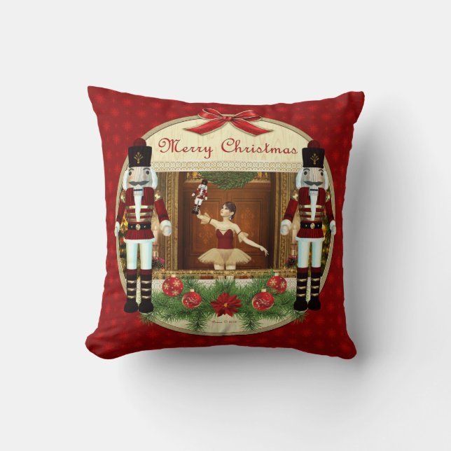 Christmas Nutcracker Ballerina Decorative Pillow (Front)