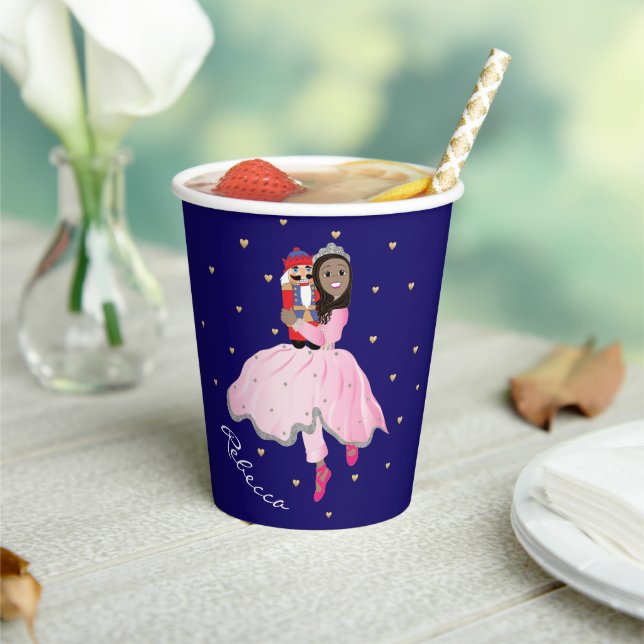 Christmas Nutcracker Ballerina Dk Brn Paper Cups (Insitu)