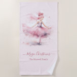 Christmas nutcracker ballerina family name beach towel<br><div class="desc">Cute Christmas nutcracker ballerina family name beach towel. Personalize name and text.</div>
