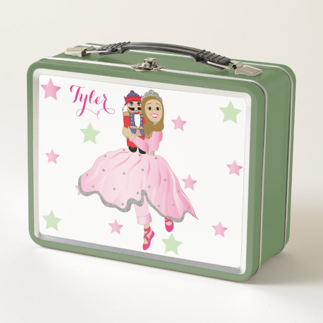 Christmas Nutcracker Ballerina Metal Lunch Box (Front)