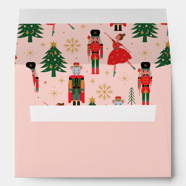 Christmas Nutcracker Ballerina Pink Envelope (Back (Bottom))