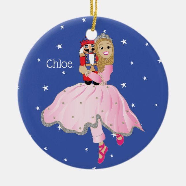 Christmas Nutcracker Ballet Ornament Personalize (Front)
