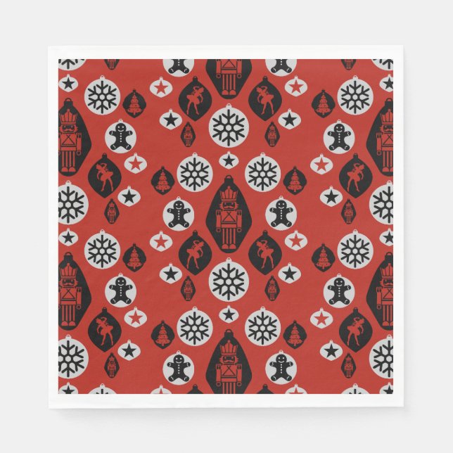 Christmas Nutcracker Baubles Napkin (Front)
