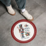 Christmas Nutcracker Candy Cane Christmas Wishes Classic Round Sticker<br><div class="desc">Colourful festive Christmas nutcracker with a candy cane,  Christmas decoration,  and sweet Christmas wishes retro typography.
Customizable text.</div>