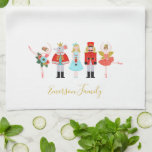 Christmas Nutcracker Character Illustrations Kitchen Towel<br><div class="desc">Cheerful and airy Christmas design inspired by the famous 1892 ballet "The Nutcracker" by Pyotr Ilyich Tchaikovsky,  a holiday classic with a modern and whimsical twist.</div>