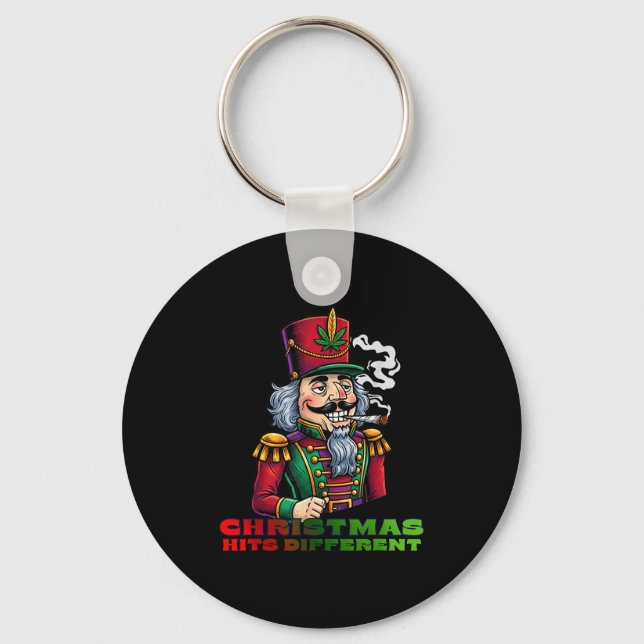 Christmas Nutcracker Christmas Hits Different  Keychain (Front)