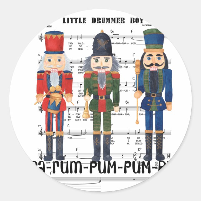 Christmas Nutcracker Classic Round Sticker (Front)