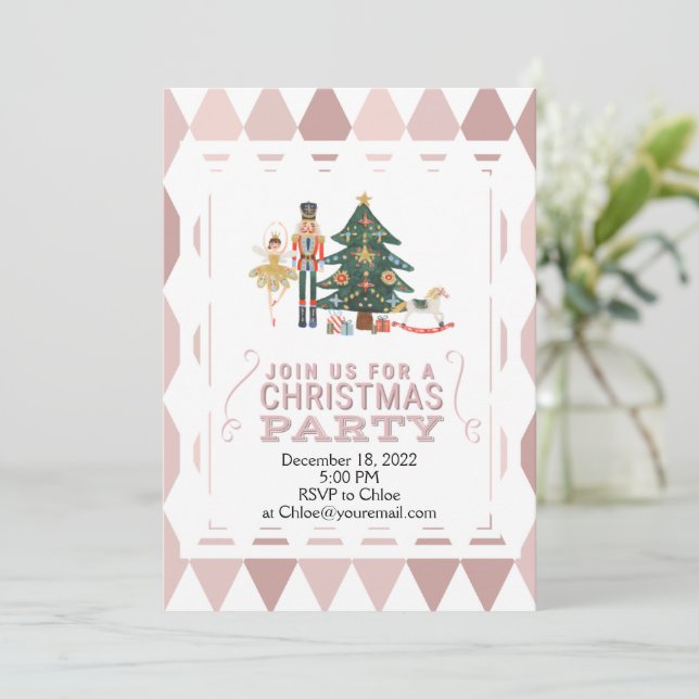 Christmas Nutcracker Custom Party Invitation (Standing Front)