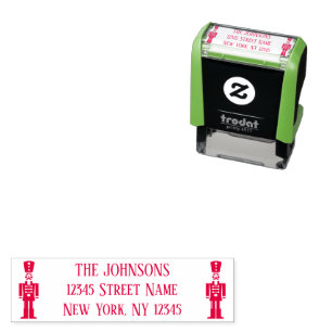 Christmas nutcracker custom return address  self-inking stamp