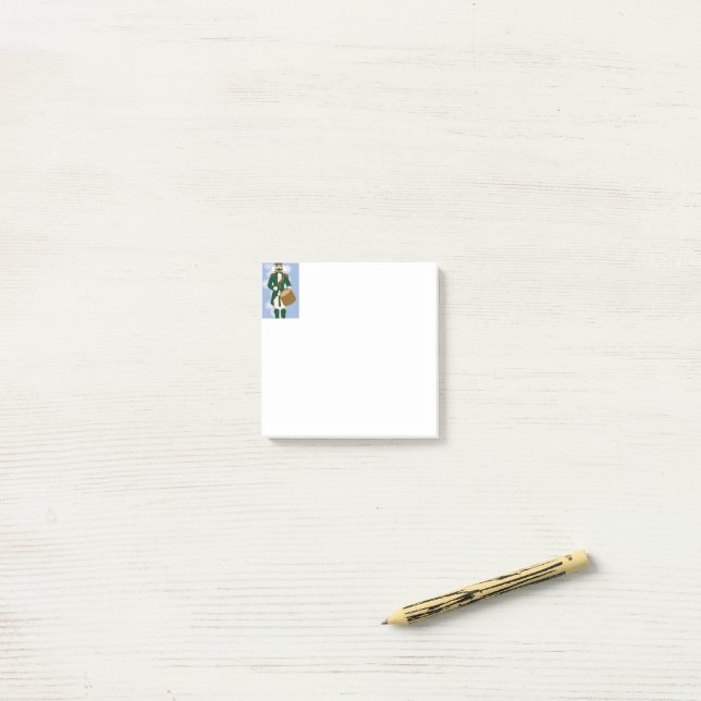 Christmas Nutcracker Frosted Blue Post-it Notes (On Desk)