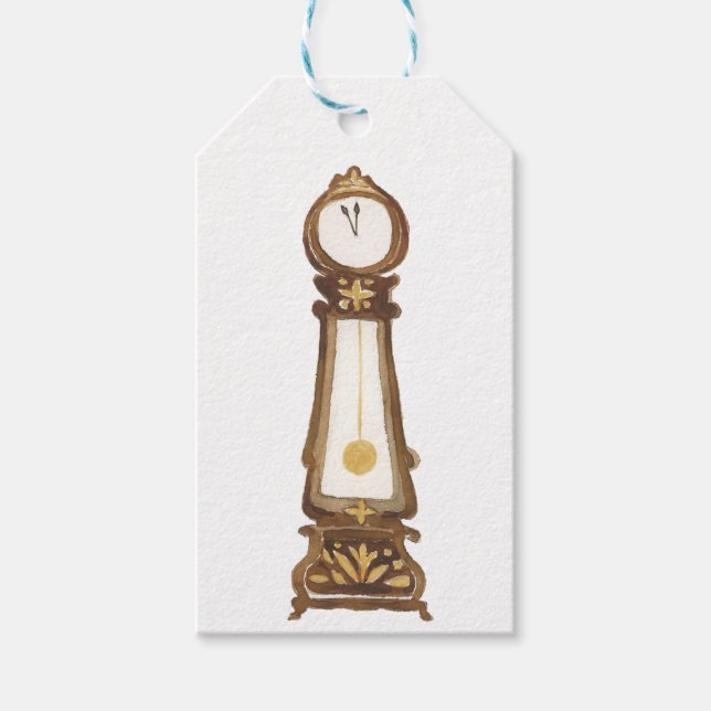 Christmas Nutcracker Grandfather Clock Gift Tags (Front)