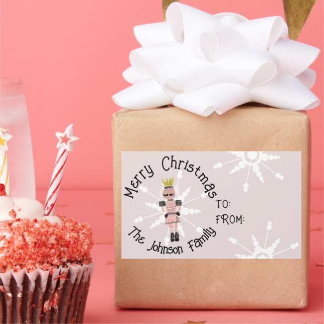 Christmas Nutcracker Handdrawn Pink Soldier Doodle Sticker (Party)
