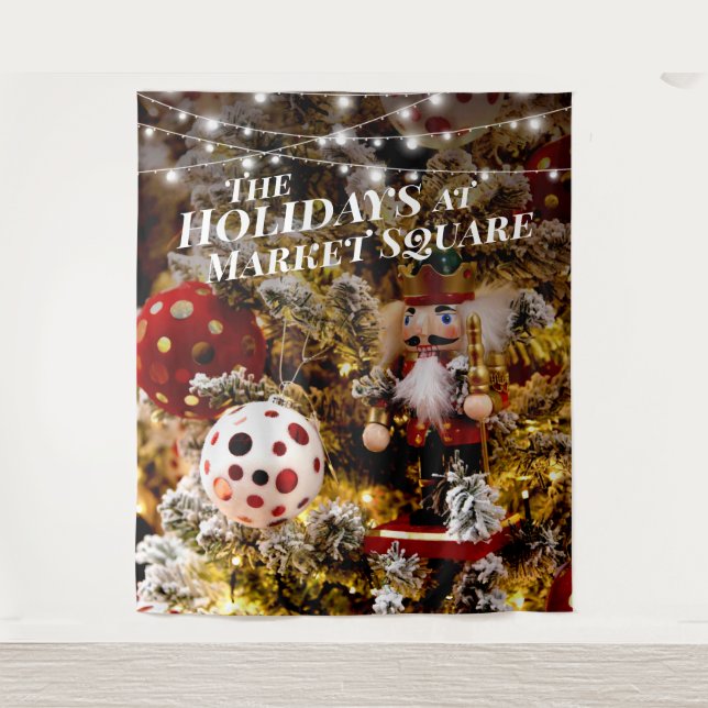 Christmas Nutcracker Holiday Photo Backdrop Tapestry (Front)