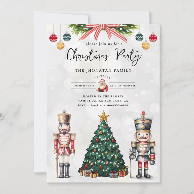 Christmas Nutcracker Isolated Invitation (Front)