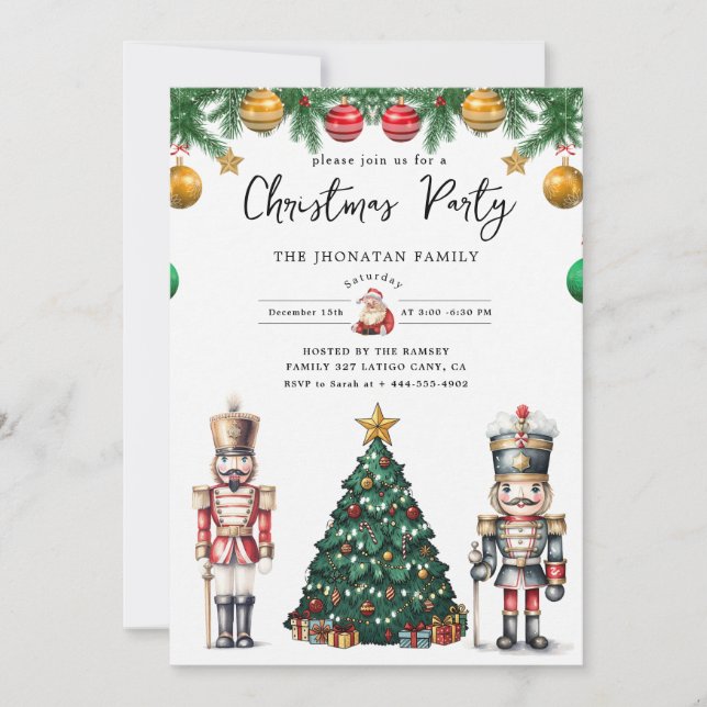 Christmas Nutcracker Isolated Invitation (Front)