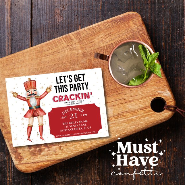 Christmas Nutcracker Let's Get this Party Crackin Holiday Card (Creator Uploaded)