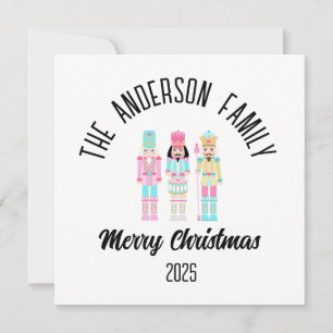 Christmas Nutcracker Pastel Personalized Name Holiday Card