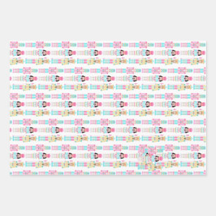 Christmas Nutcracker Pastel Personalized Name Wrapping Paper Sheet