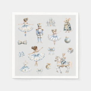 Christmas Nutcracker Pattern Watercolor Napkin