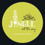 Christmas Nutcracker Personalized Joy Classic Round Sticker<br><div class="desc">Christmas Nutcracker Simple Personalized Sticker design. Matching products can be found in Nutcracker Holiday collection.</div>