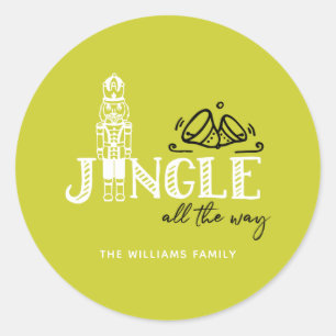 Christmas Nutcracker Personalized Joy Classic Round Sticker