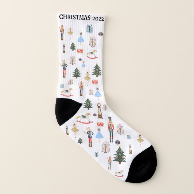 Christmas Nutcracker Personalized Winter Socks (Left Inside)