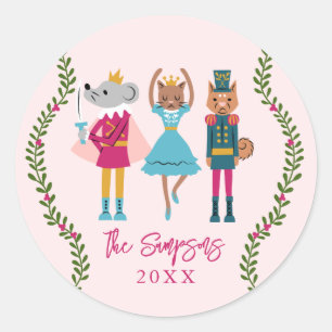Christmas Nutcracker Pets Classic Round Sticker
