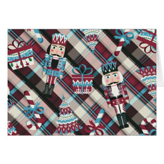 Christmas Nutcracker Plaid Blue Burgundy