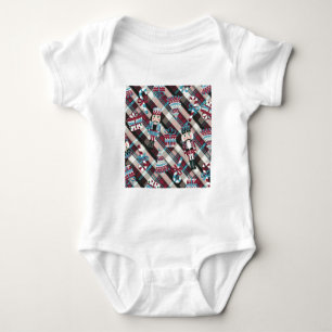 Christmas Nutcracker Plaid Blue Burgundy Baby Bodysuit