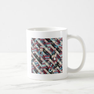 Christmas Nutcracker Plaid Blue Burgundy Coffee Mug