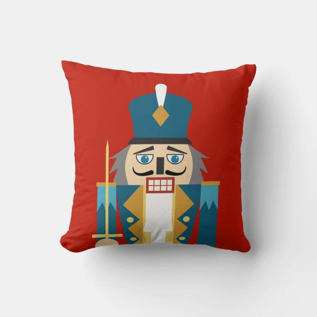 Christmas Nutcracker Red Background Pillow Case (Front)