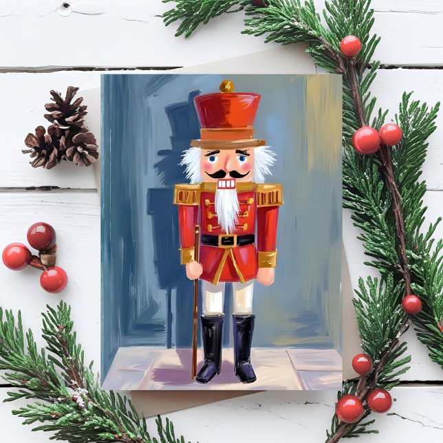 Christmas Nutcracker | Red Soldier Watercolor Holiday Card (Creator Uploaded)