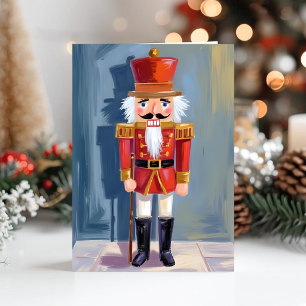 Christmas Nutcracker   Red Soldier Watercolor Holiday Card