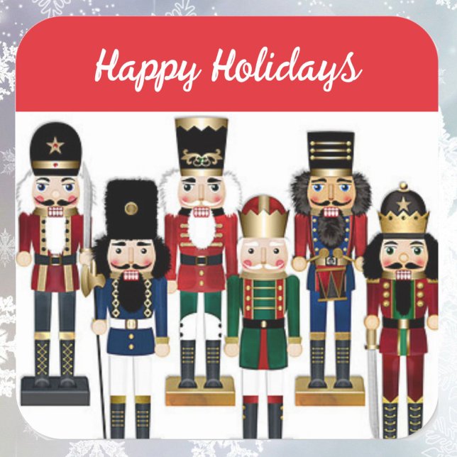 Christmas Nutcracker Soldier Custom Text Square Sticker (Creator Uploaded)