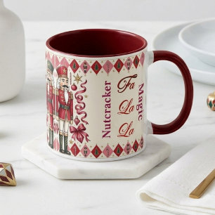 Christmas Nutcracker Soldiers Diamond Magical Pink Mug